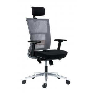 Kancelárska stolička Next s čiernym sedákom, operadlo sivá s