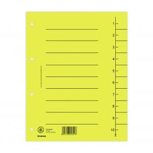 Register papierový A4 1-10 strihací žltý