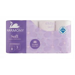 Toaletný papier 3-vrstvový Harmony Soft FLORA Parfumes biely