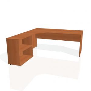Pracovný stôl Gate, ergo, pravý, 180x75,5x200 cm, čerešňa/če