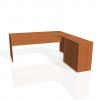 Pracovný stôl Gate, ergo, ľavý, 180x75,5x200 cm, čerešňa/čer